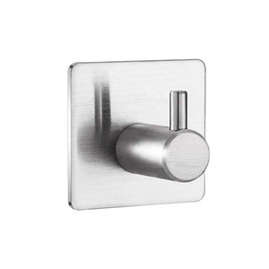 SanLead Self-Adhesive Coat Hooks Wall Hanger with Brushed Stainless Steel Stick on Bathroom Shower Kitchen Door Ideal for Robes