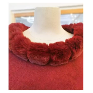 Scarf shawl large fur collar fashion design elegant style womens winter knitted tassel crochet wool artificial fur Square