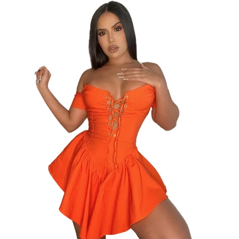 Sexy Bandage Dress for Women Solid Color Sleeveless Mini Bodycon Dresses Plus Size Party Wear