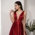 Sexy Red Satin Backless Evening Prom Dress