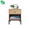 Shanhe Walnut Wooden Bed Side Nightstand Table For Bedroom