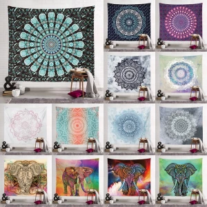 Shinnwa Bohemian Mandala Boho Polyester Digital Printed Wall Hanging Tapestry for Bedroom Decor