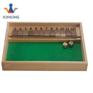 Shut The Box Board Game Includes 2 Wooden Dices