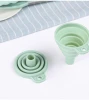 Silicone Rubber Adjustable Food Funnel Collapsible Mini Foldable Set Extend Kitchen For Soup,Oil,Water Bottle,Liquids And Power