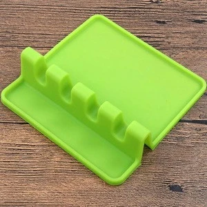 Silicone Spoon Rest Heat Resistant Kitchen Utensil Spatula Cooking Tool Holder Pot Pan Lid Pot Shovel Holder