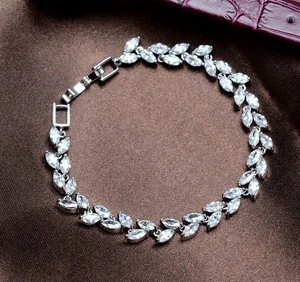 Silver Jewelry Zirconia Bracelet Sparkly Silver Bridesmaid Bracelet Wedding Jewelry