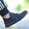 Simple fashionable summer breathable and deodorant flying woven mesh safety shoes sport safety shoes