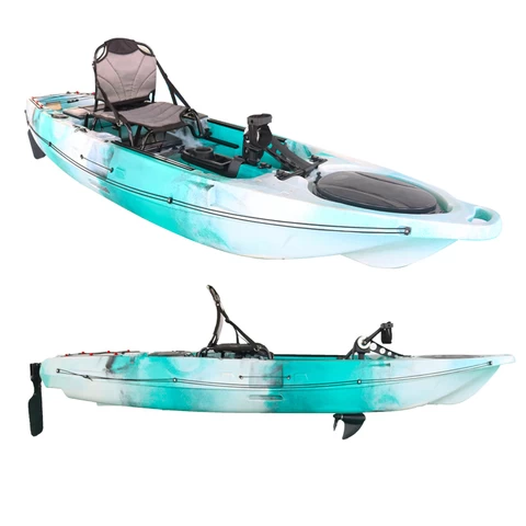 Single Seat One Person Fishing Sit On Top Pedal Drive System Plastic Kayak