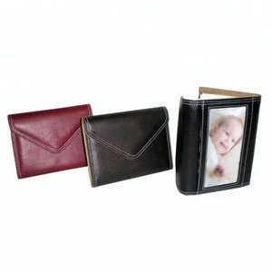 Small Leather Wallet Card Holder Photo Album
