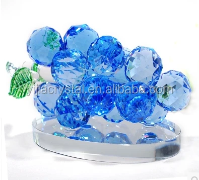 small size K9 crystal glass crystal fruit, chritsmas crystal grapes, clear&pink&blue crystal grapes