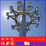 Soccer field airport parking lot 22 meter height high pole light ,stadium flood lighting high mast light pole