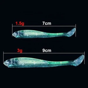 Soft Fishing Lure Bait 10 Color 1.5g/2.9g Plastic Worm T Tail Bass Swimbait 10pcs/bag