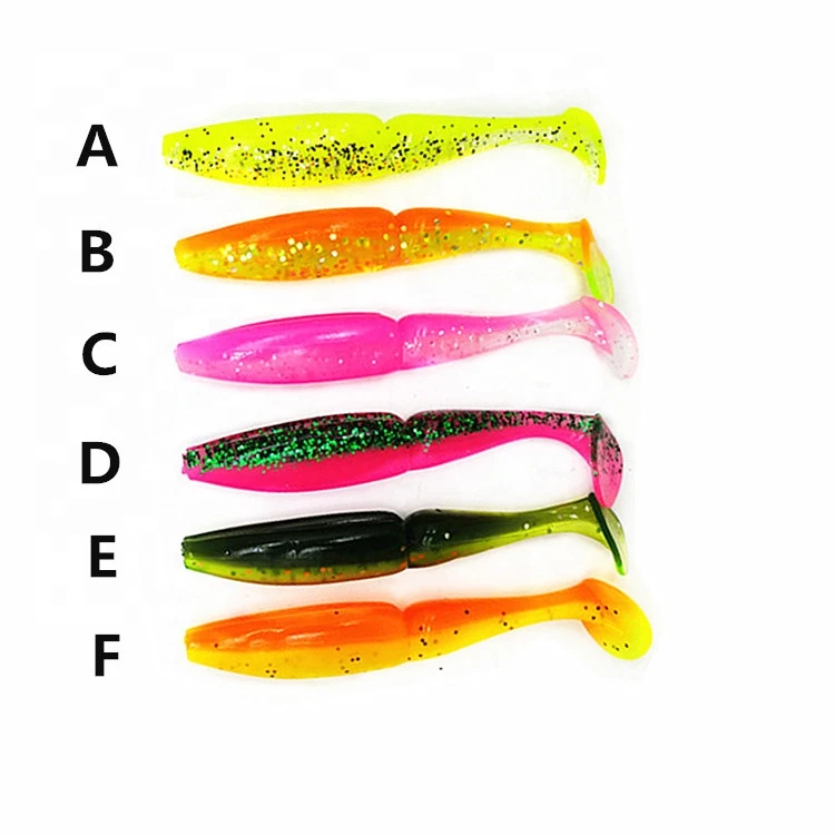 soft lure 90mm paddle tail segments soft shad lure 5pcs soft plastic fishing lures