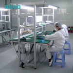 Solar cell soldering station table for making PV panels used in solar panel production line