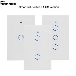 Sonoff T1 3 gang US standard hot sale smart light switch RF 433MHZ wireless remote control smart home wall touch switch