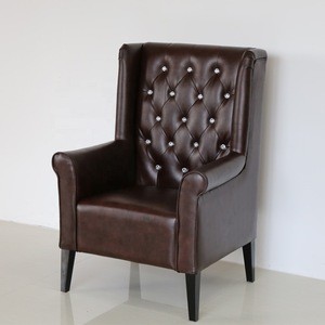 (SP-HC527) Modern cafe custom made brown leather hotel furniture upholstered chair