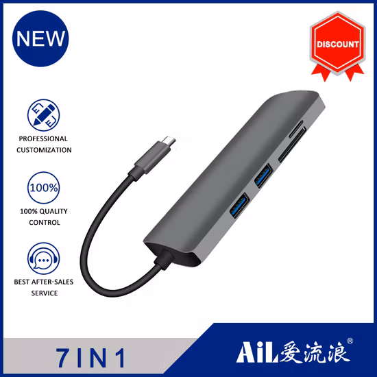 Versatile Type-C to HDMI Adapter with 7 Ports