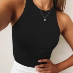 Sports and leisure short sleeveless top women 2021 summer new tight-fitting racer vest