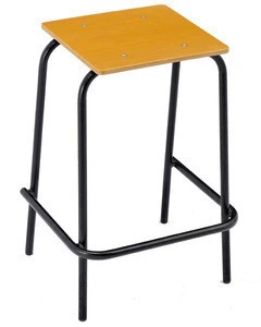 square wooden stool school chair