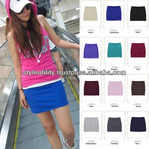 st2r01 16 colors spandex cotton mini skirts made in korea MOQ 1000