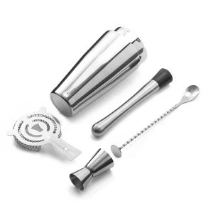 Stainless steel cocktail shaker bar set with stand bartender kit