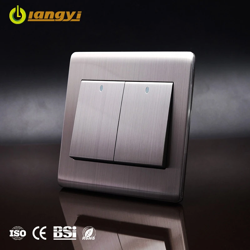 Stainless Steel Face plate 2 Gang Wall Switch
