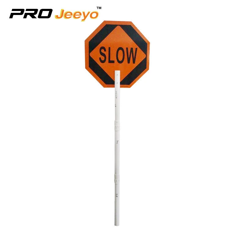 STSL18HIG-A Stop/Slow Paddle Arabic Safety Signs,Aluminum, 6FT PVC Handle Held ,Reflective Traffic Road Stop sign