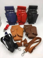 Stylist hair scissors pouches leather barber bags customized hair tool case