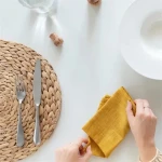 Summer Annes Wholesale Minimalist Solid White Table Placemats Napkins