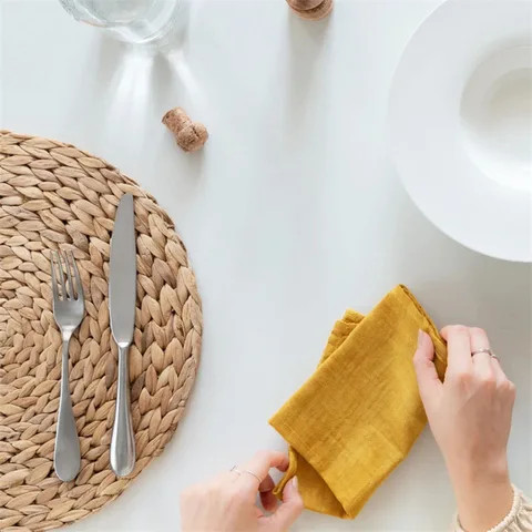 Summer Annes Wholesale Minimalist Solid White Table Placemats Napkins