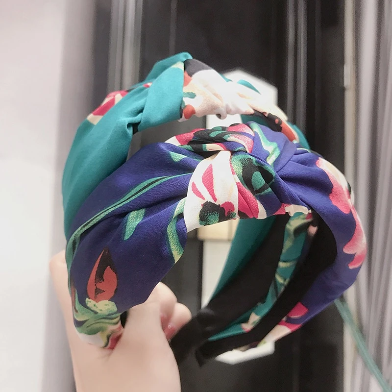 Summer new style colorful flower Boho Headband Women Hairband Print Knot Headbands Hairband