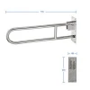 SUS 304 Polishing stainless steel hospital handrail U shape foldable for elderly handle removable folding handrail