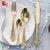 Import SY-kitchenware factory price  flatware Gift Case Stainless Steel 4pcs Golden Cutlery Set from China