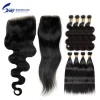 The Most Popular 100% Human Hair Top Piece Lace Closure Extension 4x4 4x13 With Hair Bundles