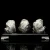 Import "Three Wise Monkeys" - Hand Crafted Jewelry Sculpture, Made of 925 Sterling Silver (or Brass), Decorated with Obsidian Stone from Russia