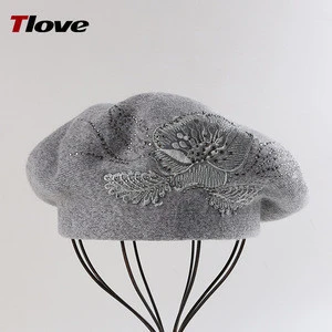 Tlove Promotional Winter Crochet Pattern Warm Cable Knit Beret for Girls