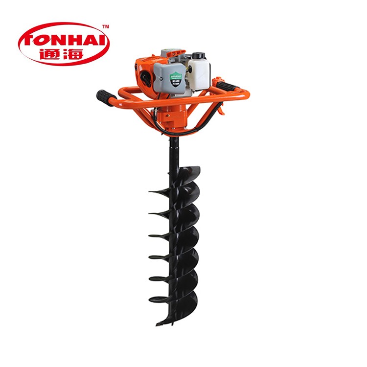TONGHAI brand hand manual earth soil auger digging machinery gasoline earth auger drill