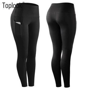 Toplook Fitness Legging Butt Lift With Out Pocket Yoga Pants High Waistband Elastic Waist Solid Sportswear L352