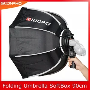 TRIOPO 90cm Foldable Softbox Octagon Soft box w/Handle for Godox Yongnuo Speedlite Flash Light photography studio accessories