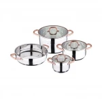 Triply 3-Layer Stainless Steel Cookware, Dutch Oven Shallow Pot and Saucepan 430 Induction Friendly