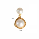 Twined design handmade14K gold plated 925 silver needle freshwater pearl ladies earrings