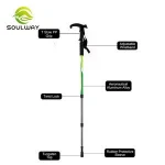 Twist Lock 3 sections alpenstock  adjustable trekking poles walking stick cross country ski poles