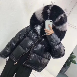 Two sides Winter Warm Women Fur Coat Short Bread Fox Fur Jacket