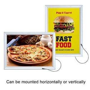 ultra thin menu board snap frame led backlit aluminum light box for Advertising Display
