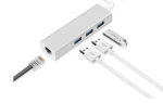 USB C Type C to RJ45 Ethernet Network Adapter With 3 Port USB Hub For Macbook Air Pro