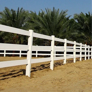 UV Resistant 3 Rails White PVC Vinyl Horse Fence