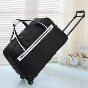 V265 Factory customized durable leather trolley bags wheeled duffle bags luggage travel bags with wheels