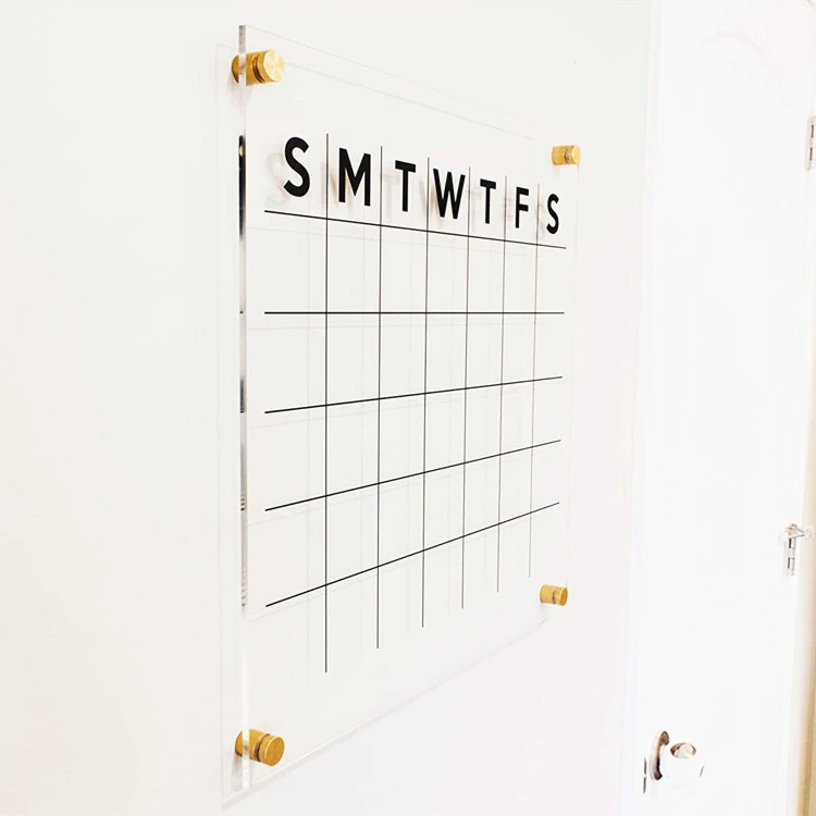 Vertical Horizontal Dry Erase Acrylic Weekly Monthly Yearly Calendar