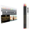 Watercolor Brush Marker With Flexible Fiber Brushpen For Drawing Coloring Calligraphy Art Pen Set School Supplies