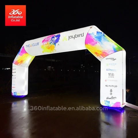 Waterproof custom design outdoor giant advertisnig large inflatable arch with LED Light for sale